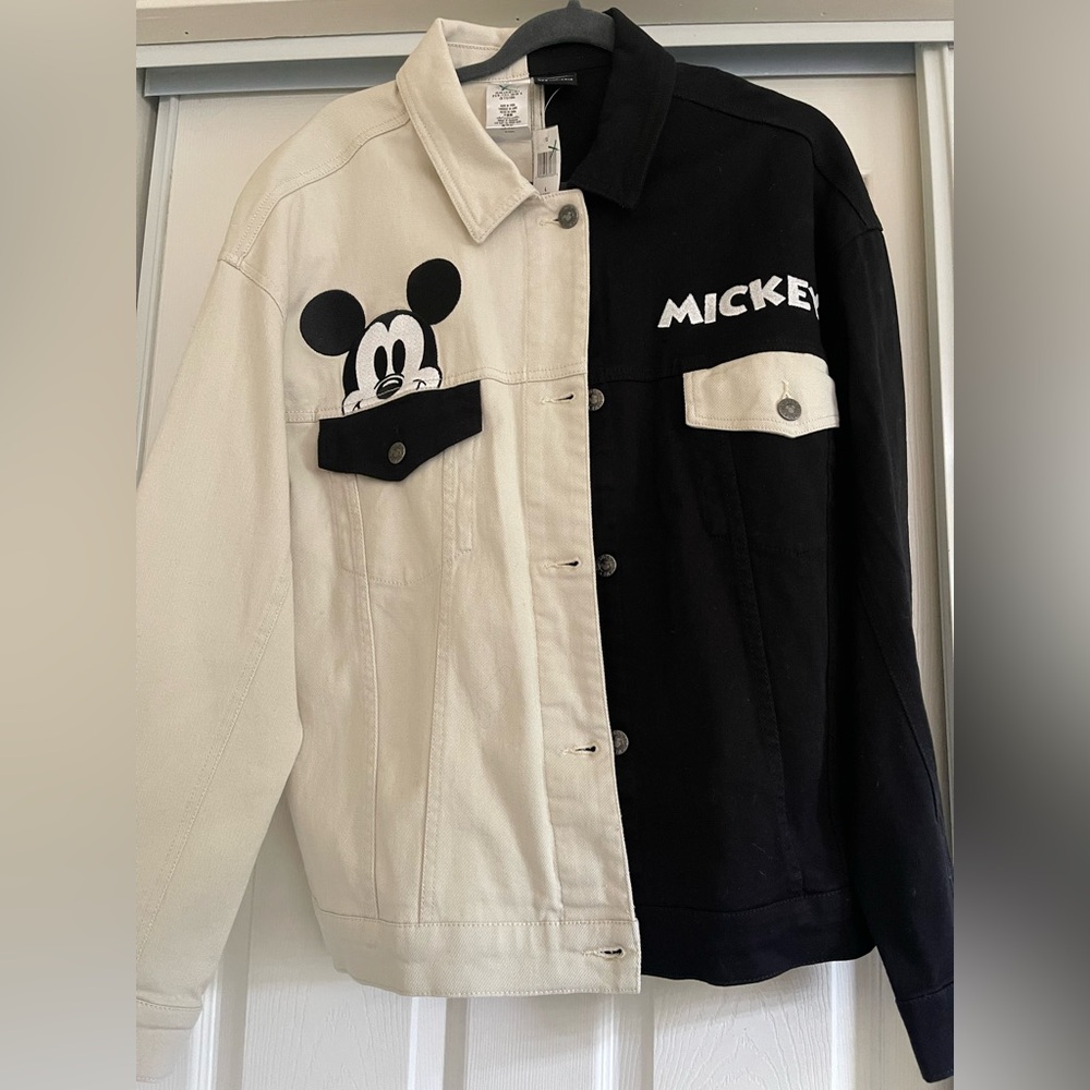 NWT Disney parks X Her Universe Mickey Twill Jacket white Denim Jacket